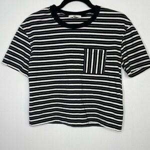 VANS stripes cropped boxy t-shirt